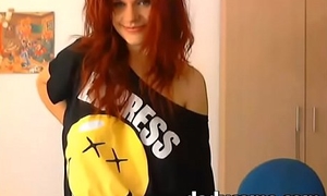 Cute Readhead Teen Striptease On Webcam