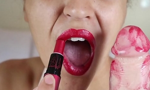 Messy Red Lipstick Blowjob