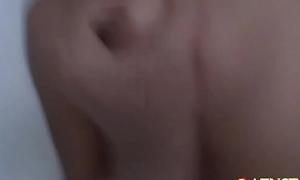 Lovely Asian blowing dick before fingering her hairy pussy