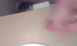 Young man leaves morning cumshot surprise for maid to clean up.